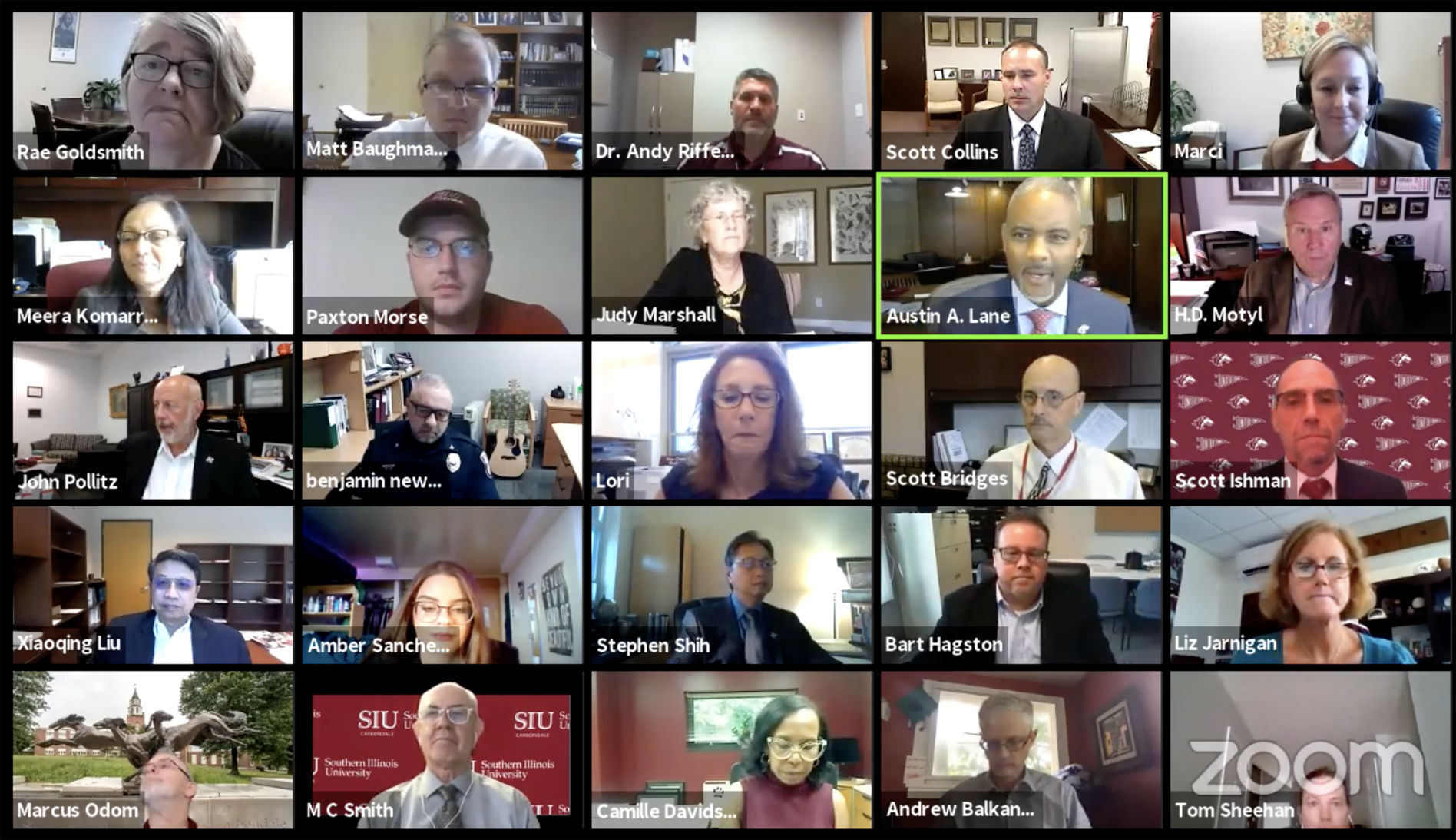 SIU COVID meeting screenshot